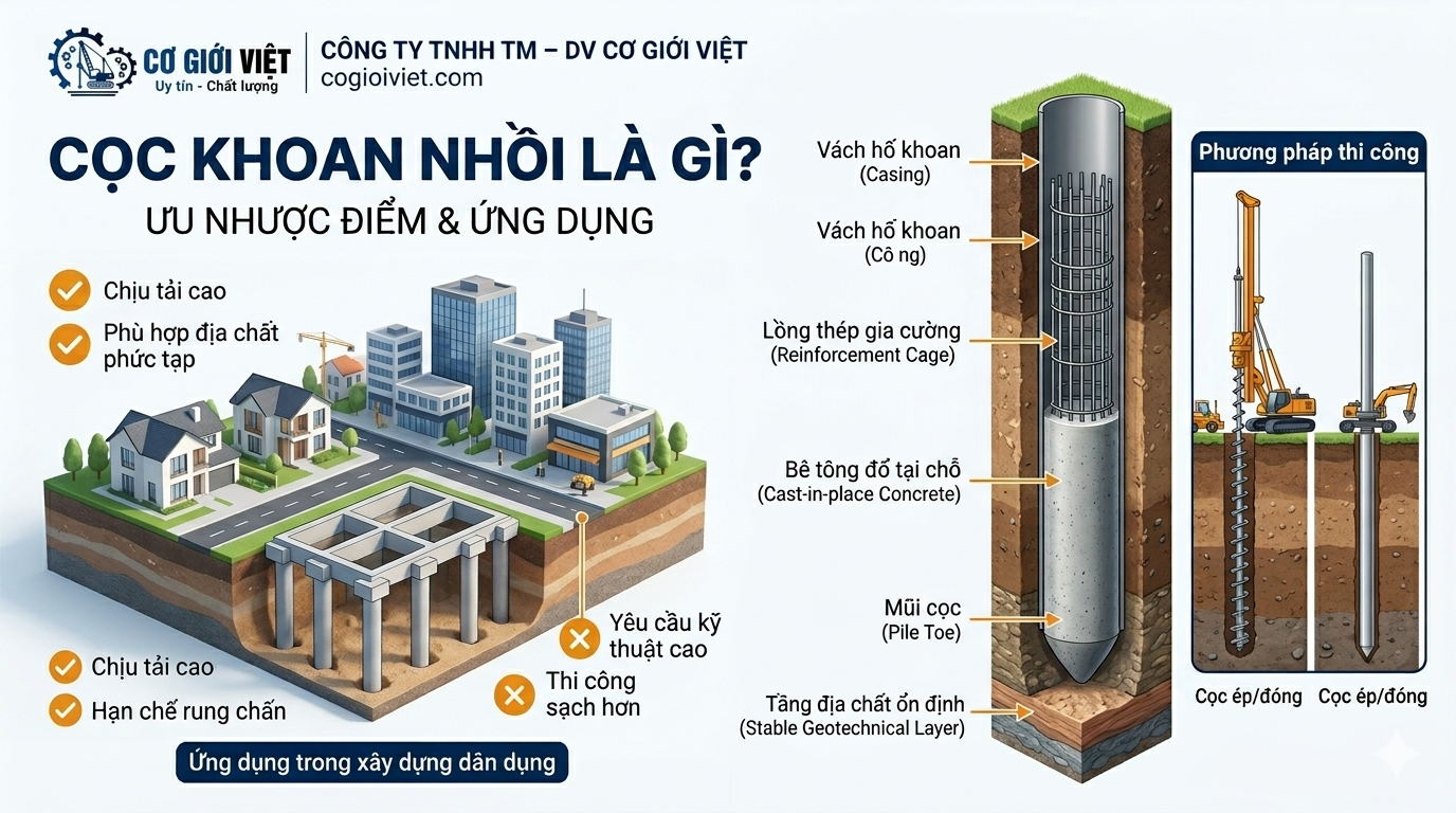 Cọc khoan nhồi, sửa chữa cọc khoan nhồi